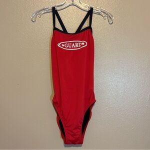 Women's Red Lifeguard One Piece Swimsuit